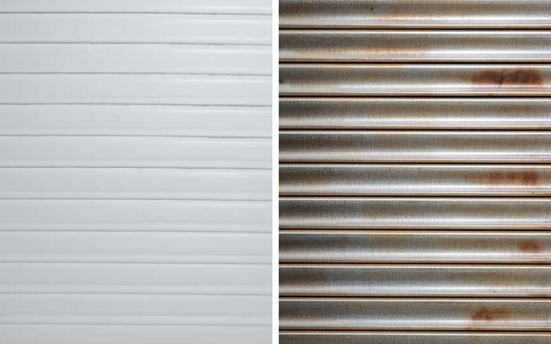 maintained vs rusted roller shutters